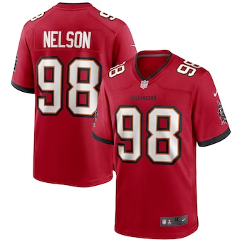 mens nike anthony nelson red tampa bay buccaneers game jerse